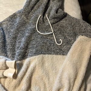 SHEIN Gray and Cream Colorblock Hoodie